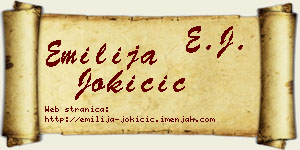 Emilija Jokičić vizit kartica